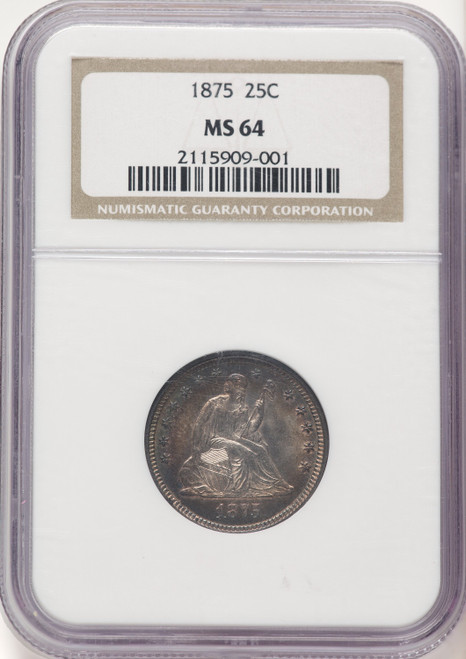 1875 25C Seated Quarter NGC MS64 1875 25C Seated Quarter NGC MS64