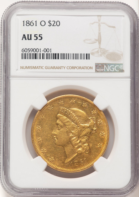 1861-O $20 Liberty Double Eagle NGC AU55 (910656004)