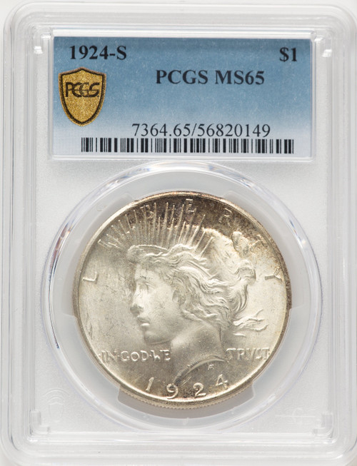 1924-S Peace Dollar PCGS MS65 (776347017)