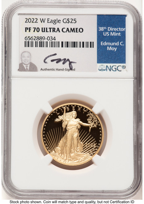 2022-W Proof Gold Eagle 1/2 oz NGC PF70 Ed Moy
