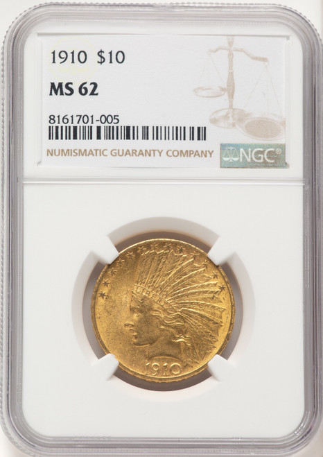 1910 $10 Indian Eagle NGC MS62 (781772002)