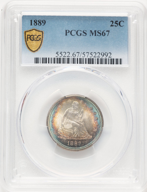 1889 25C Seated Quarter PCGS MS67