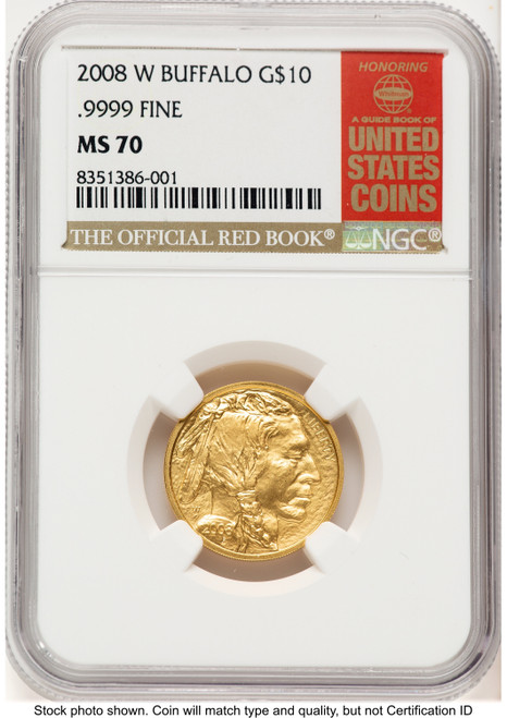 2008-W Burnished Gold Buffalo 1/4 oz Red Book NGC MS70 (520737021)