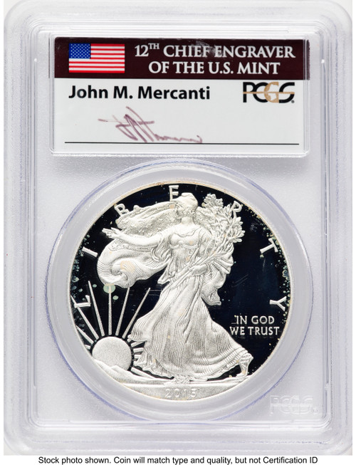 2015-W Proof Silver Eagle 1 oz FDI John Washington PCGS PR70 Mercanti