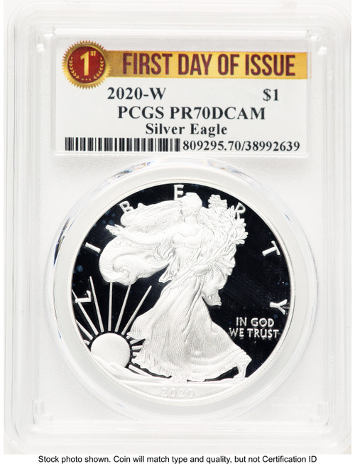 2020-W Proof Silver Eagle 1 oz FDI 1ST PCGS PR70