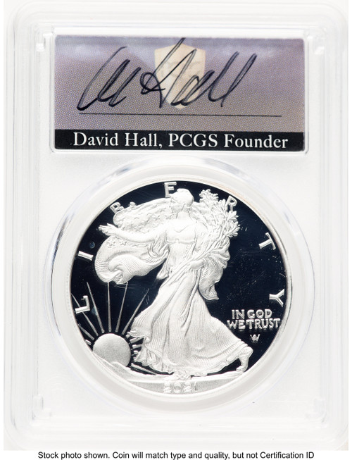 2021-W TY2 Proof Silver Eagle 1 oz David Hall PCGS PR70