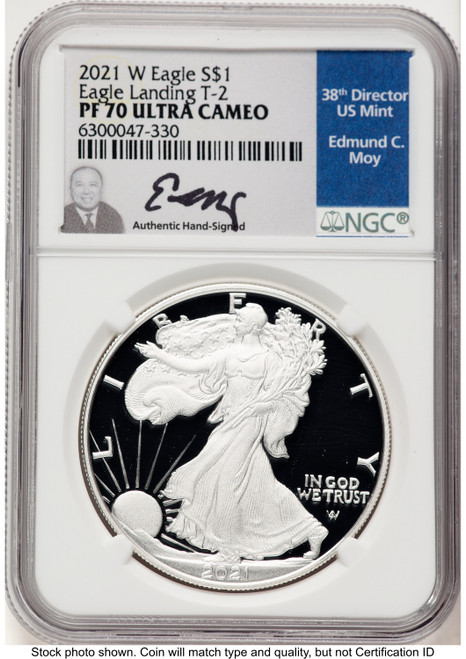 2021-W TY2 Proof Silver Eagle 1 oz NGC PF70 Ed Moy