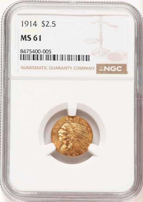 1914 $2.50 Indian Quarter Eagle NGC MS61 (780368052)