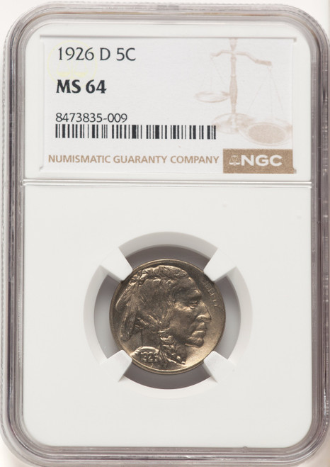 1926-D 5C Buffalo Nickel NGC MS64 (780475001)