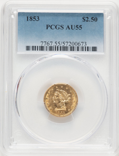 1853 $2.50 Liberty Quarter Eagle PCGS AU55 (780578150)