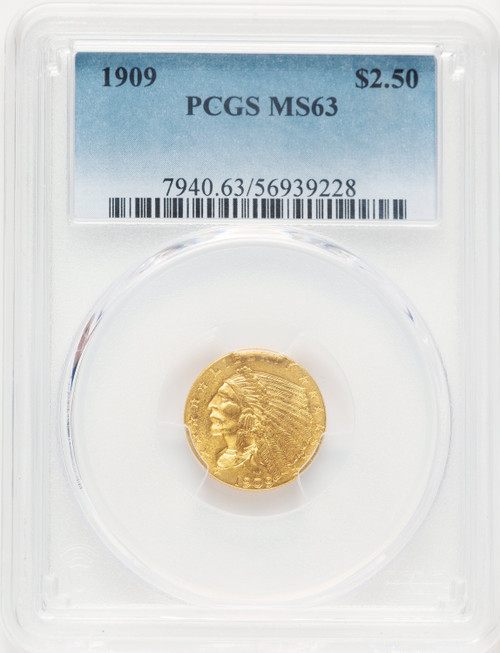 1909 $2.50 Indian Quarter Eagle PCGS MS63 (782816012)