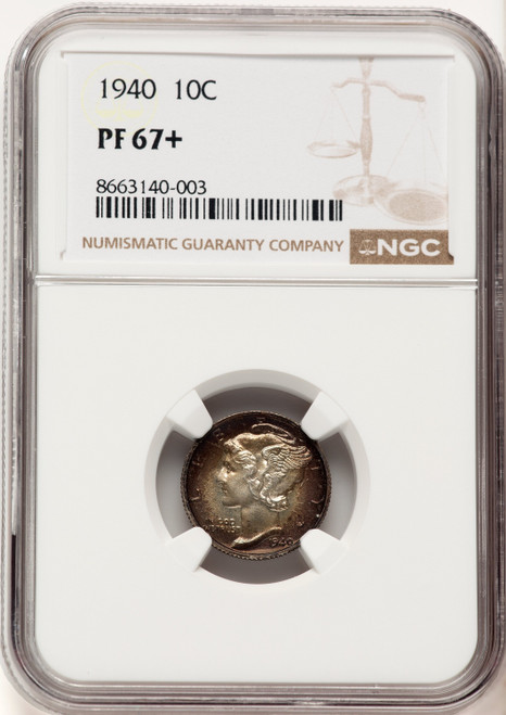 1940 10C Proof Mercury Dime NGC PR67+