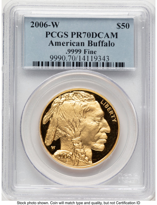 2006-W Proof Gold Buffalo 1 oz Blue Label PCGS PR70