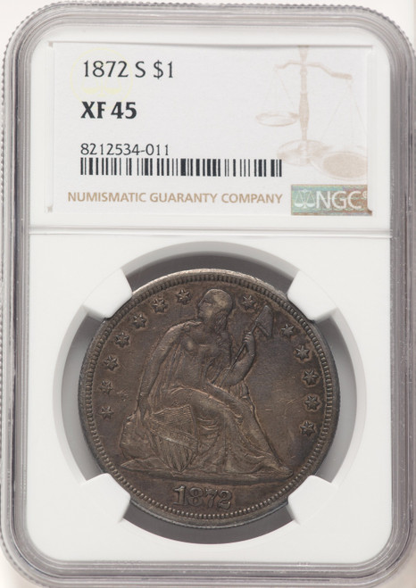 1872-S Seated Dollar NGC XF45