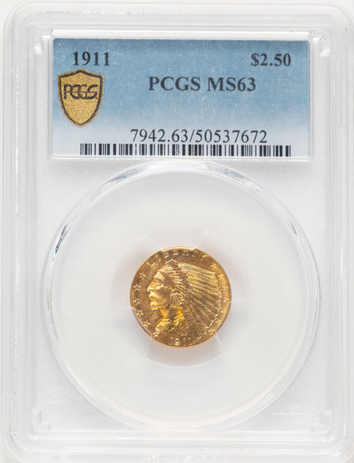 1911 $2.50 Indian Quarter Eagle PCGS MS63 (522469017)