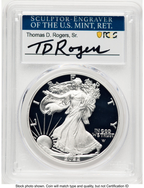 2022-S Proof Silver Eagle 1 oz TD Rogers PCGS PR70