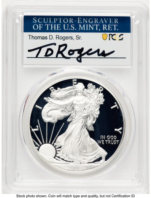 2018-S Proof Silver Eagle 1 oz TD Rogers PCGS PR70