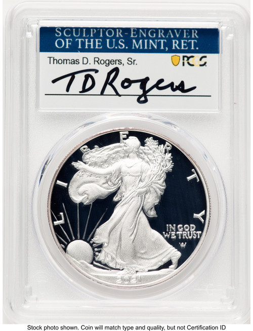 2021-W TY2 Proof Silver Eagle 1 oz TD Rogers PCGS PR70