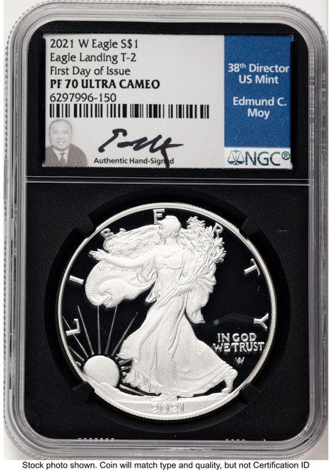 2021-W TY2 Proof Silver Eagle 1 oz FDI NGC PF70 Ed Moy (782862017)