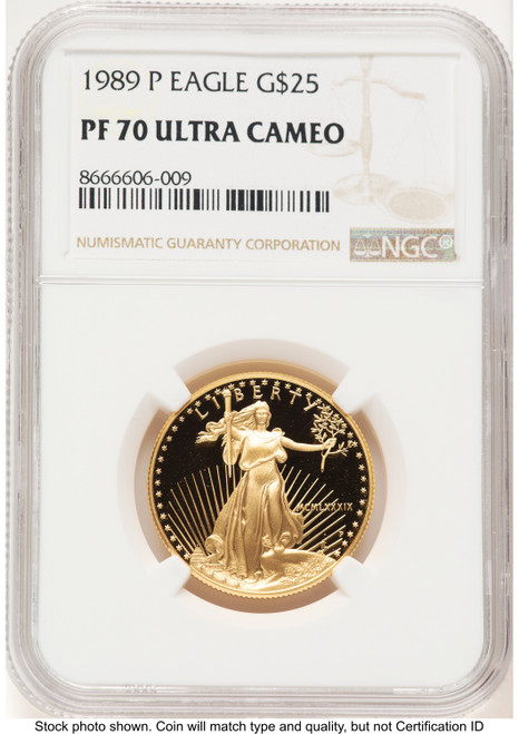 1989-P Proof Gold Eagle 1/2 oz Brown Label NGC PF70 (522240256)