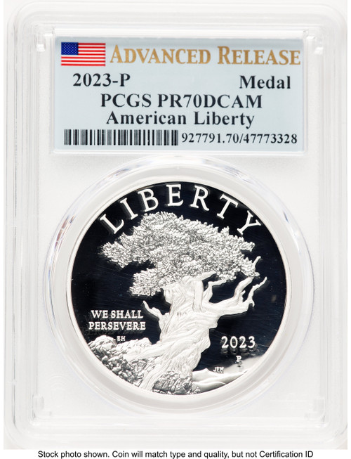 2023-P Silver American Liberty High Relief Medal AR Flag Medals and Tokens PCGS MS70 (763936050)