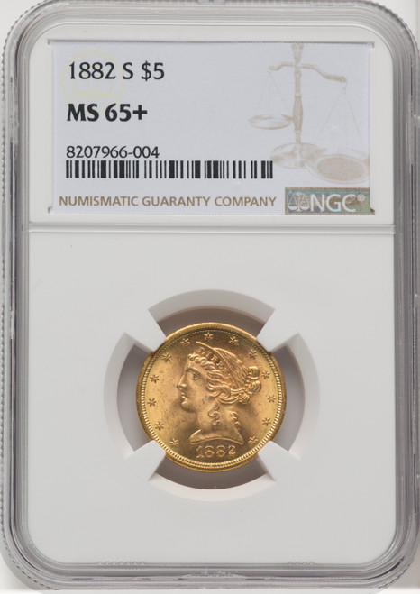 1882-S $5 Liberty Half Eagle NGC MS65+