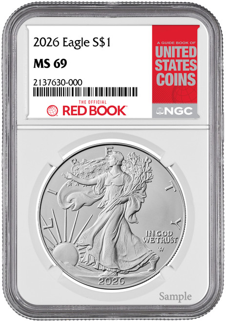 2026 American Silver Eagle Red Book Label NGC MS69