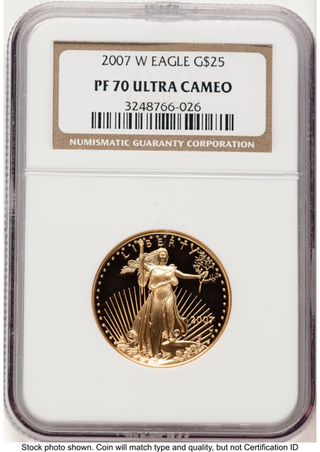 2007-W Proof Gold Eagle 1/2 oz Brown Label NGC PF70