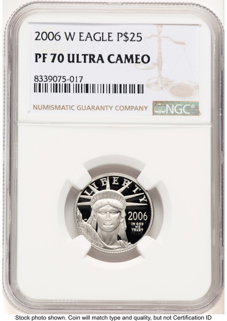 2006-W Proof Platinum Eagle 1/4 oz Brown Label NGC PF70 (780249116)