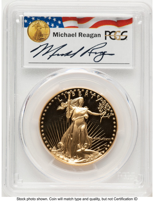 1986-W Proof Gold Eagle 1 oz Reagan Legacy Series Michael Reagan PCGS PR70 (783809009)