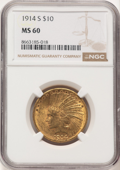 1914-S $10 Indian Eagle NGC MS60