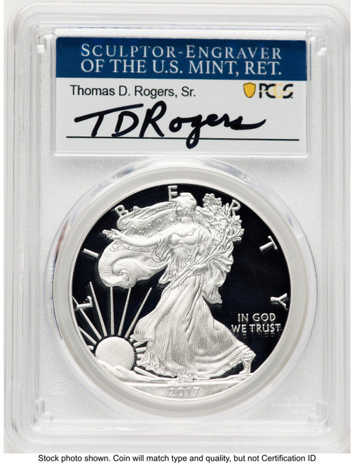 2017-W Proof Silver Eagle 1 oz TD Rogers PCGS PR70 (781017120)