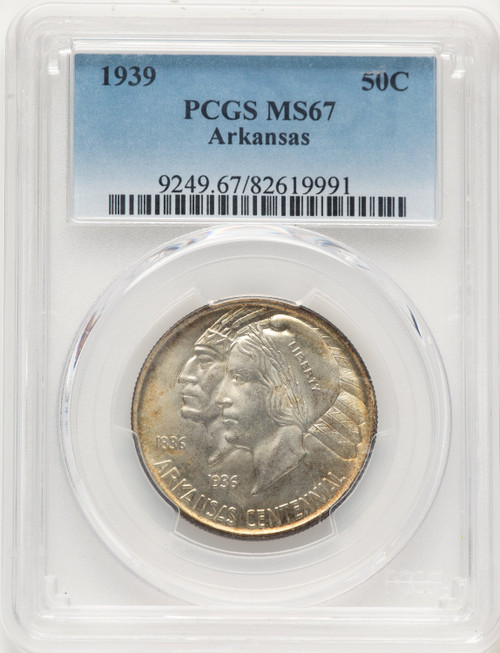 1939 50C Arkansas Commemorative Silver PCGS MS67