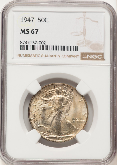 1947 50C Walking Liberty Half Dollar NGC MS67