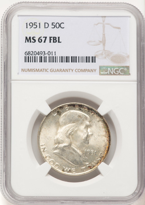 1951-D 50C FL Franklin Half Dollar NGC MS67 (783786004)