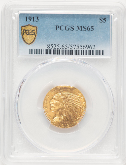 1913 $5 Indian Half Eagle PCGS MS65