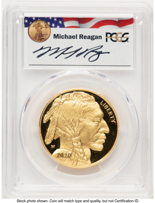 2020-W Proof Gold Buffalo 1 oz FDI Reagan Legacy Series Michael Reagan PCGS PR70