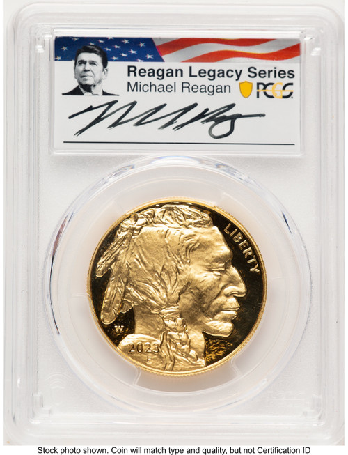 2023-W Proof Gold Buffalo 1 oz FDI Reagan Legacy Series Michael Reagan Picture PCGS PR70