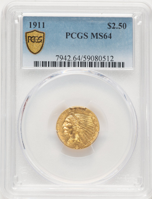 1911 $2.50 Indian Quarter Eagle PCGS MS64 (783786026)