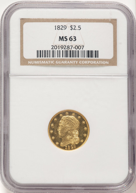 1829 $2.50 Early Quarter Eagle NGC MS63