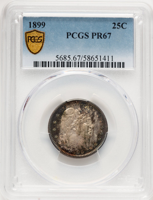 1899 25C Proof Barber Quarter PCGS PR67