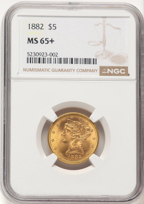1882 $5 Liberty Half Eagle NGC MS65+ (778971045)