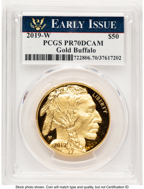 2019-W Proof Gold Buffalo 1 oz Early Issue Label PCGS PR70