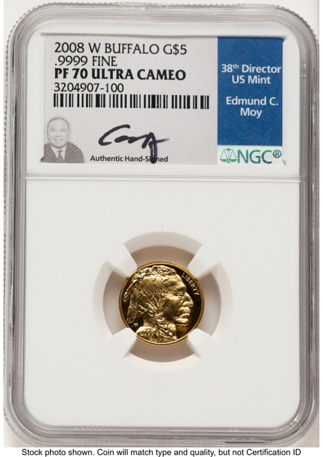 2008-W Proof Gold Buffalo 1/10 oz NGC PF70 Ed Moy