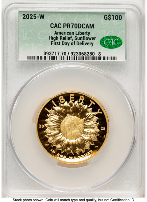 2025-W G$100 American Liberty High Relief First Day Of Delivery CACG PR70