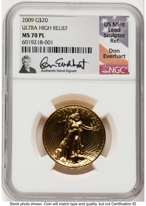2009 G$20 Ultra High Relief PL Don Everhart NGC MS70