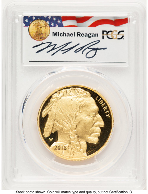 2018-W Proof Gold Buffalo 1 oz FS Reagan Legacy Series Michael Reagan PCGS PR70 (783954011)