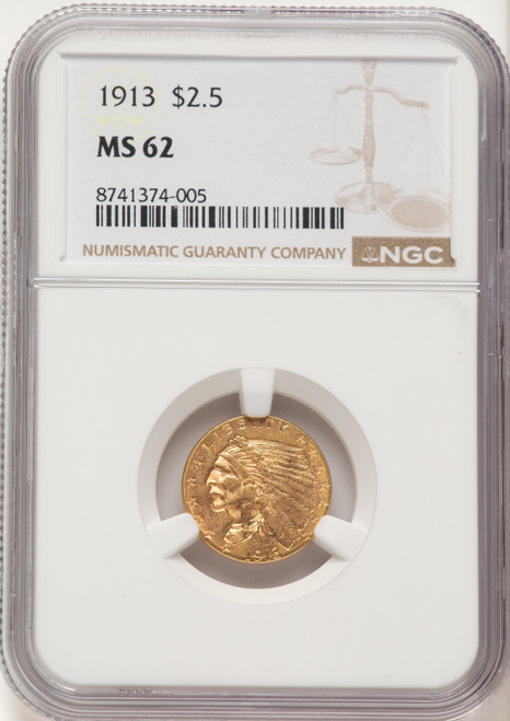 1913 $2.50 Indian Quarter Eagle NGC MS62 (523003016)
