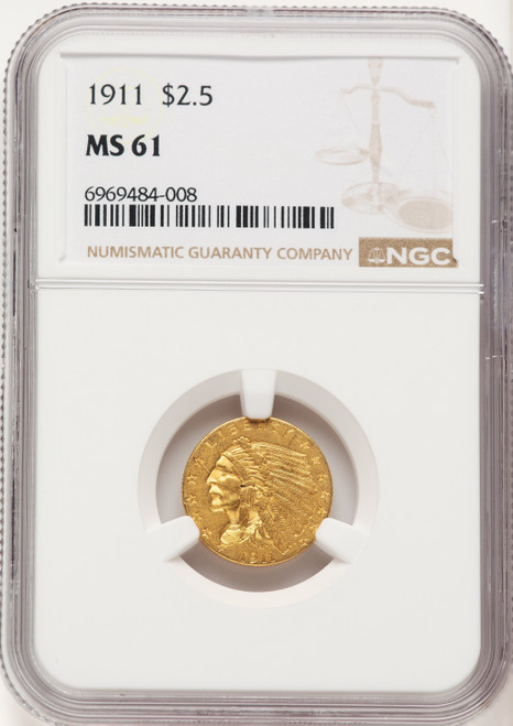 1911 $2.50 Indian Quarter Eagle NGC MS61 (784412058)