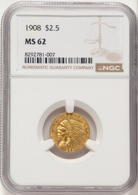 1908 $2.50 Indian Quarter Eagle NGC MS62 (784469006)